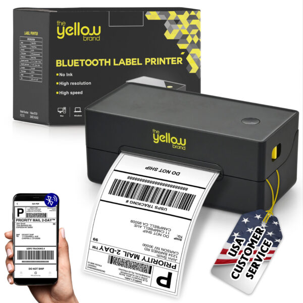 Label Printer, Bluetooth Thermal Printer, 4x6 Shipping Label Printer